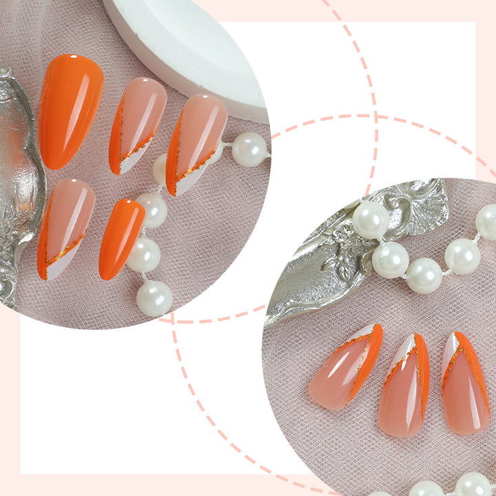 Nail set with elegant matte finish and golden accents Stornfield