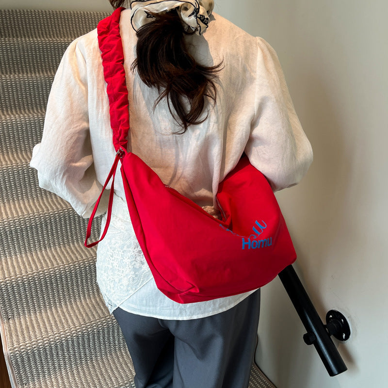 Modern Ruffled Canvas Tote Bag Stornfield