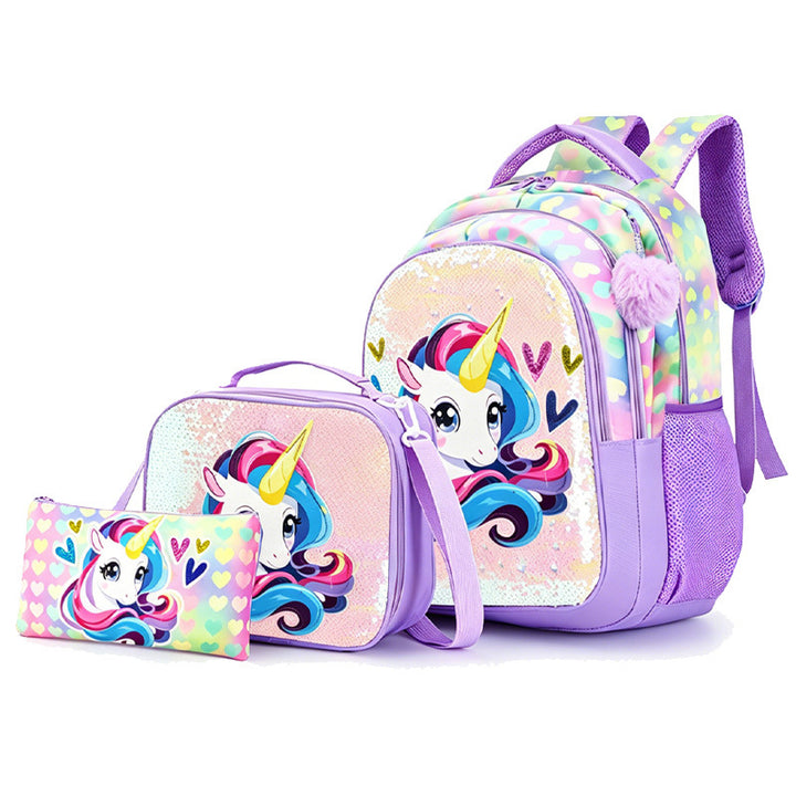Unicorn-Themed Multi-Piece Backpack Set