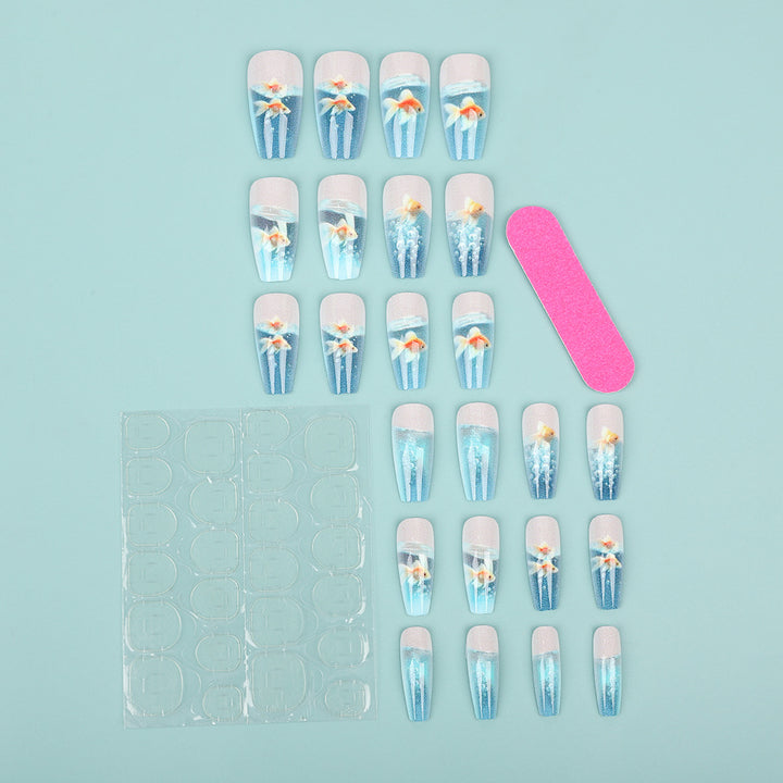 Creative artificial nails with underwater motif Stornfield