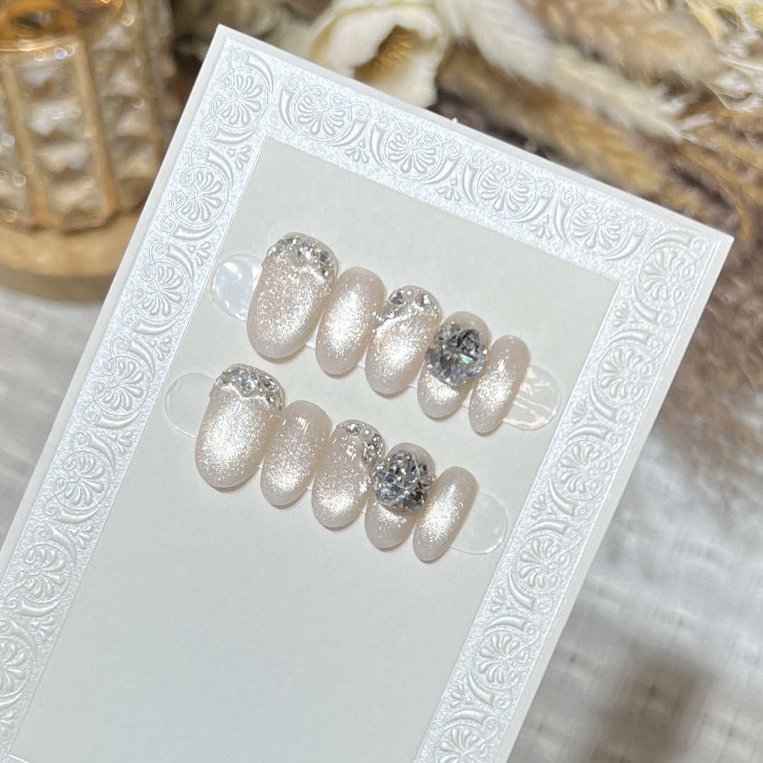 Luxury Gemstone Embellished Press-On Nail Art Stornfield