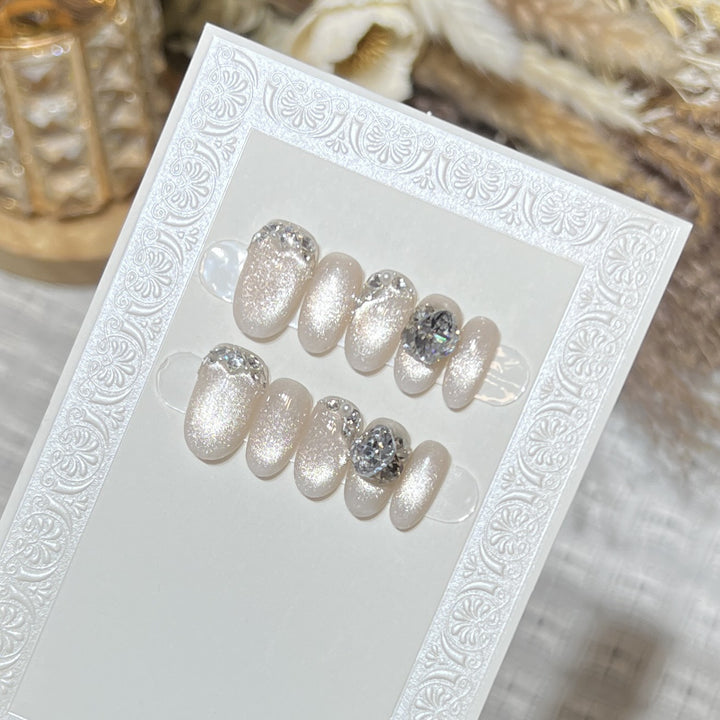 Luxury Gemstone Embellished Press-On Nail Art Stornfield