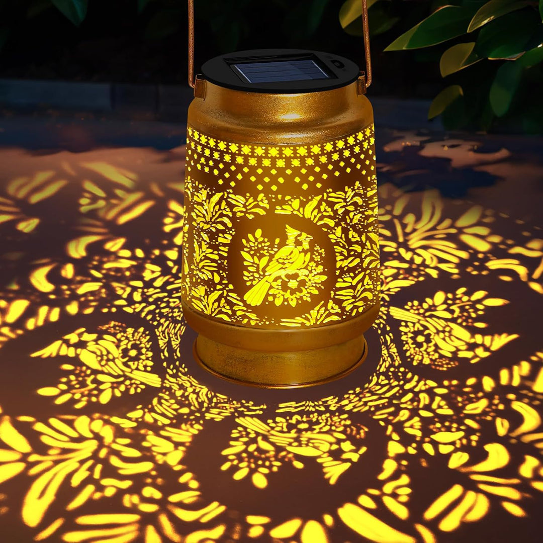 Intricate Metal Shadow Projection Table Lamp With Rechargeable LED Stornfield