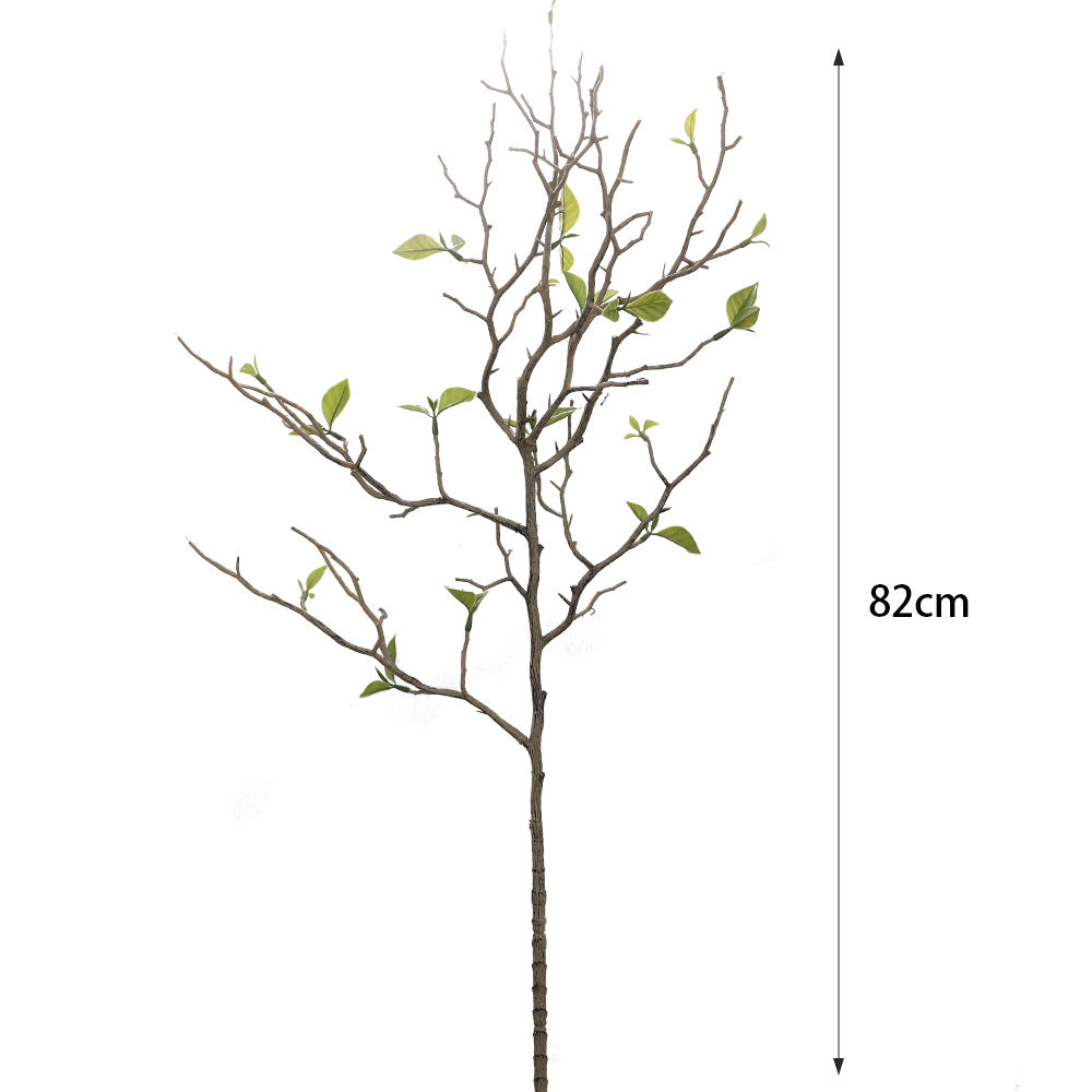 Decorative art branch with natural leaves