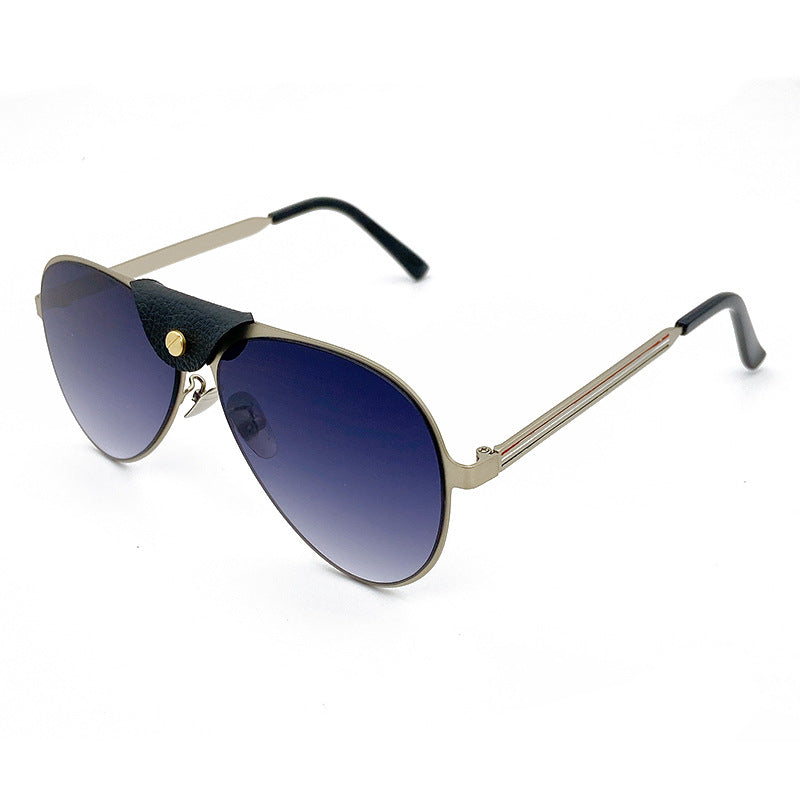 Retro Pilot Sunglasses with Blue Tinted Lenses Stornfield