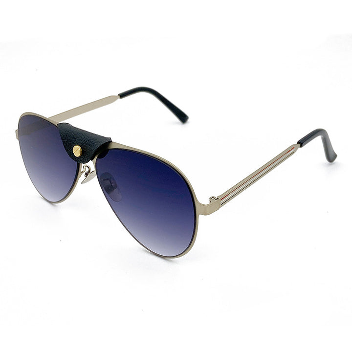Retro Pilot Sunglasses with Blue Tinted Lenses Stornfield