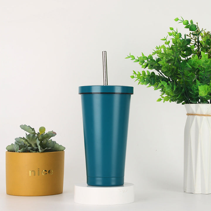 Women's stainless steel drinking cup with straw Stornfield