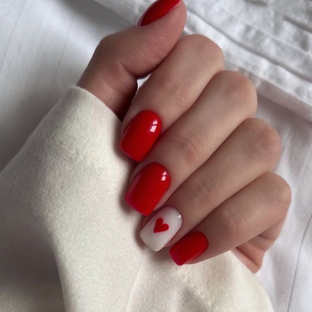 Heart-Embellished Premium Press-On Nail Set Stornfield