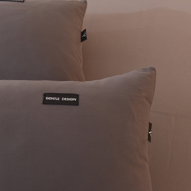 Breathable Reversible Cotton Duvet Cover Set with Pillowcases
