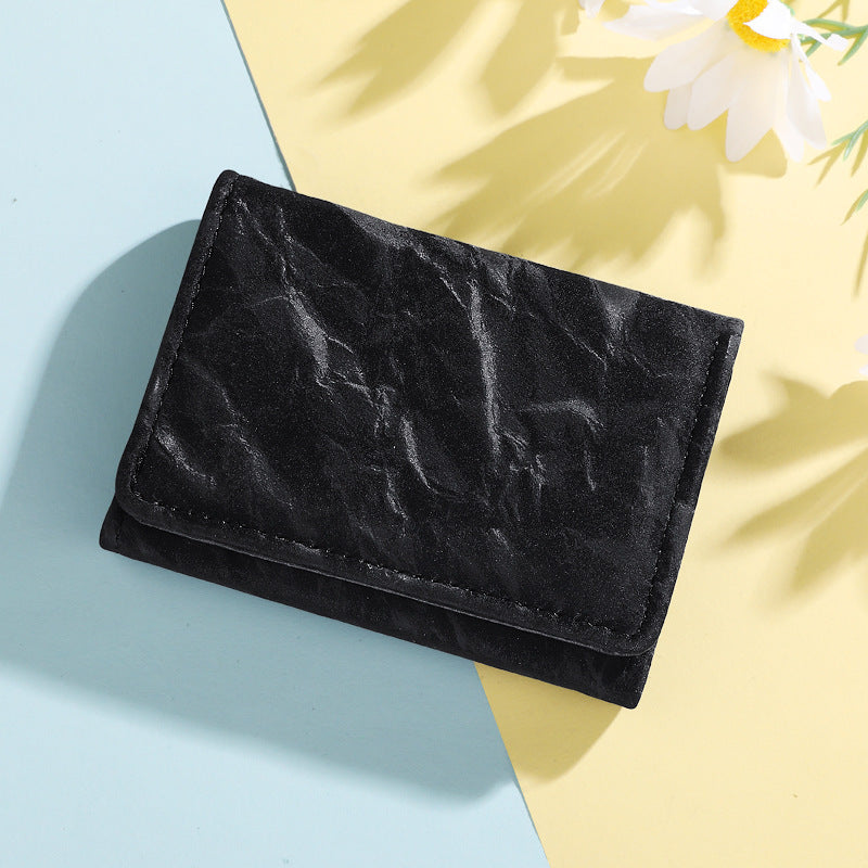 Textured Leather Flap Wallet