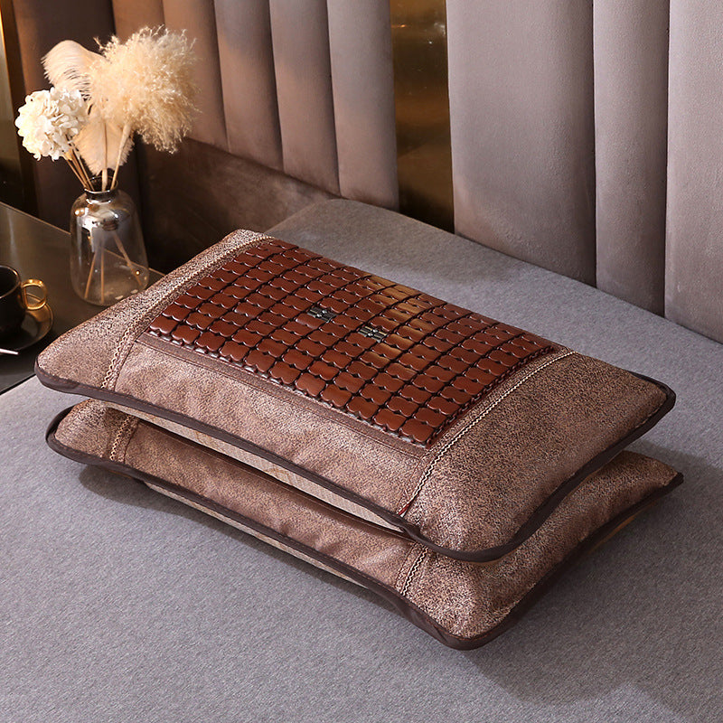 Elegant pillowcase set in jacquard look with embroidered border and satin trim