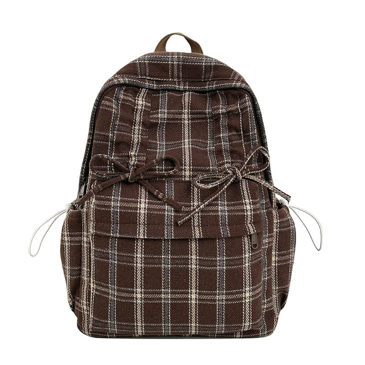 Checked Casual Drawstring Backpack Stornfield