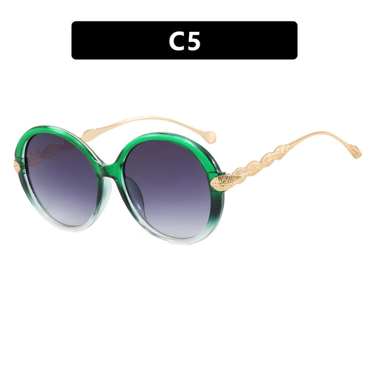 Ladies large round sunglasses with decorative metal accents Stornfield