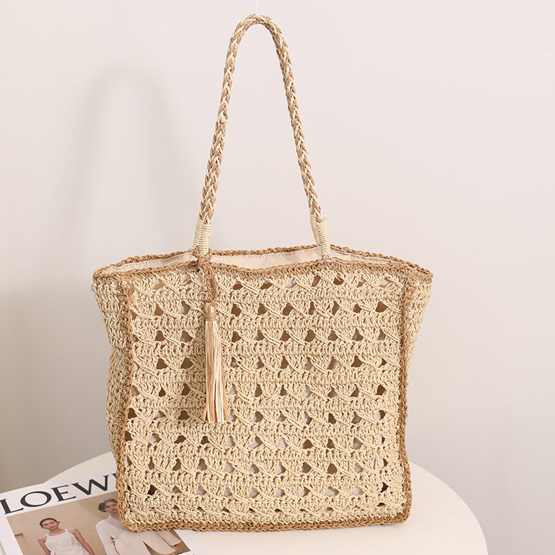 Handmade Macrame Tote Bag with Elegant Tassel Stornfield