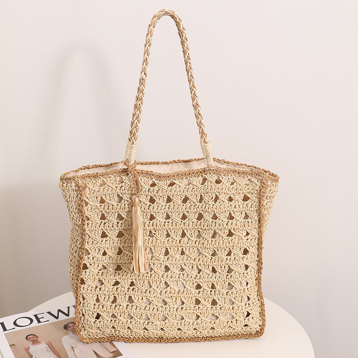 Handmade Macrame Tote Bag with Elegant Tassel Stornfield