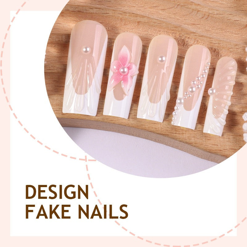 Artificial nail set with elegant flower and glamour decorations Stornfield