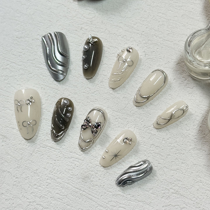 Artistic Marble Effect Nail Tips Stornfield