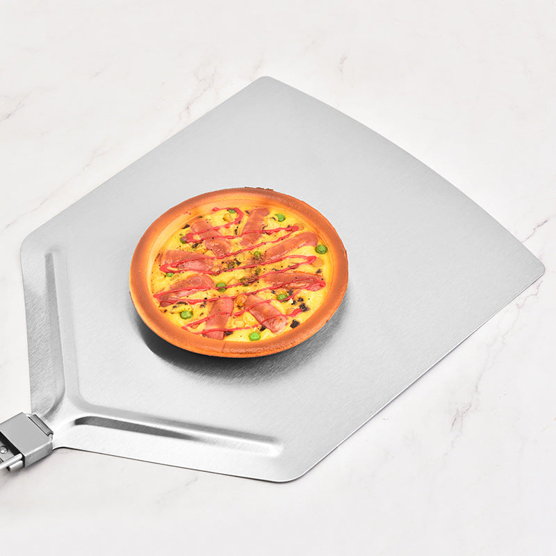 long-handled perforated pizza peel set with wooden handle stainless steel cutter and triangle server Stornfield