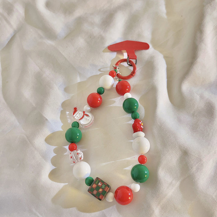 Whimsical Holiday-Themed Beaded Charm Keychain Stornfield