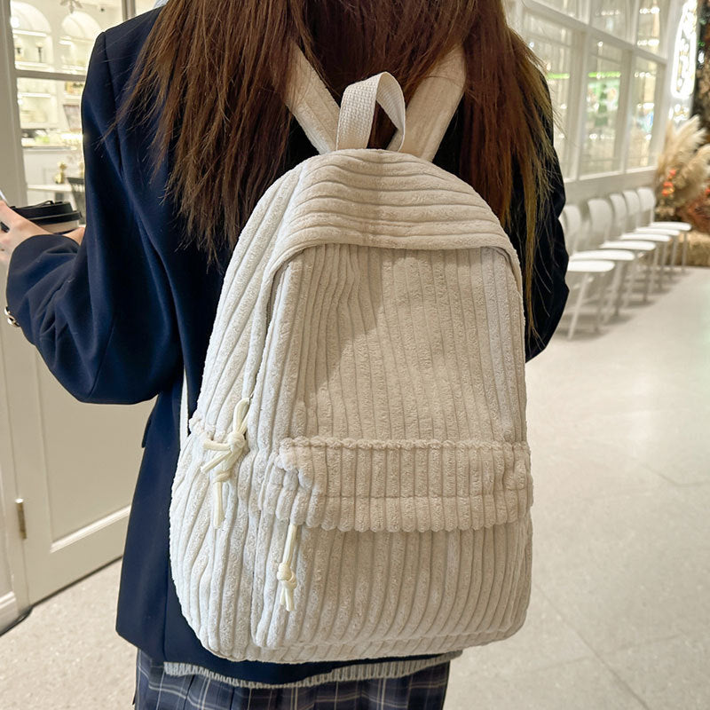 Textured Ribbed Casual Backpack Stornfield