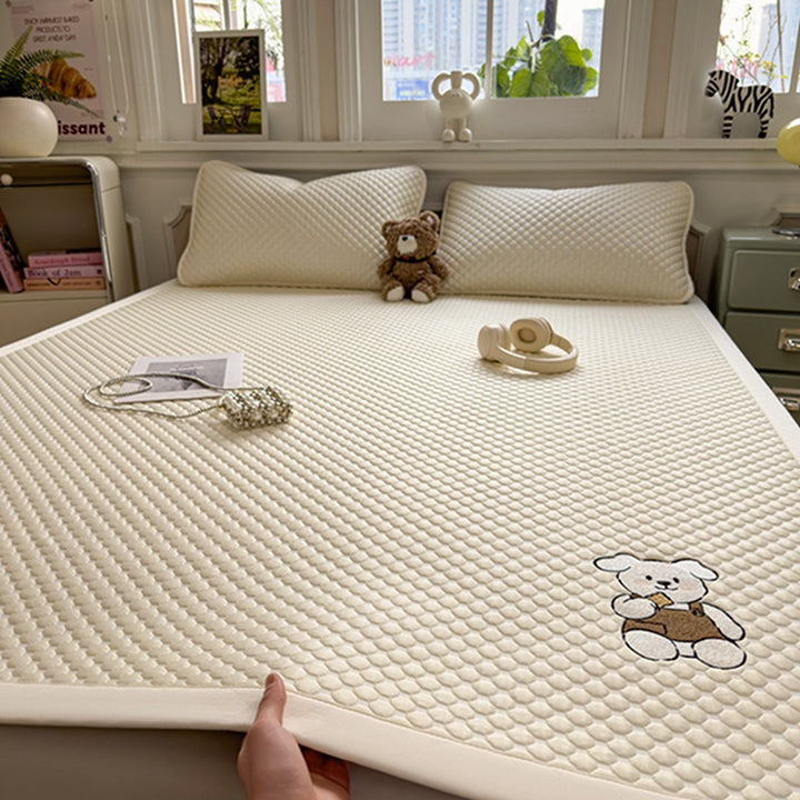 Soft Quilted Bear Print Mattress Protector