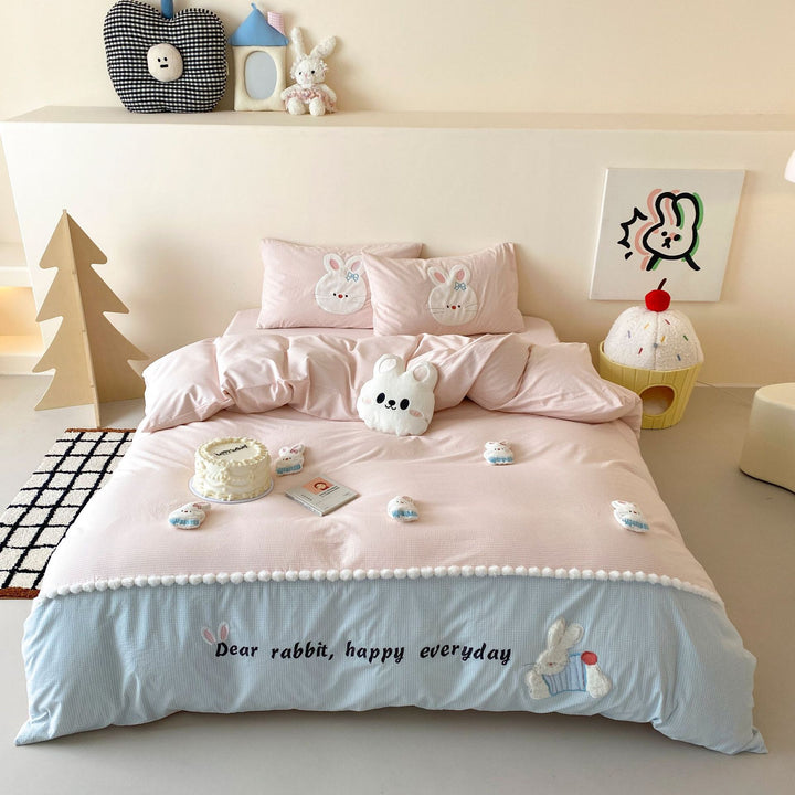 Children's Duck-Themed Cotton Sateen Duvet Cover & Comforter Bedding Set