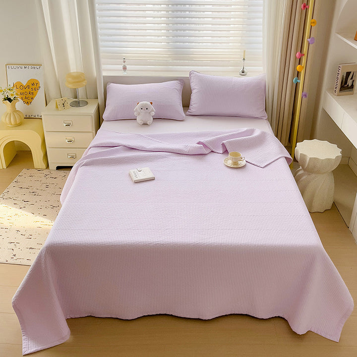 Lightweight Textured Cotton Quilt Bedspread Set