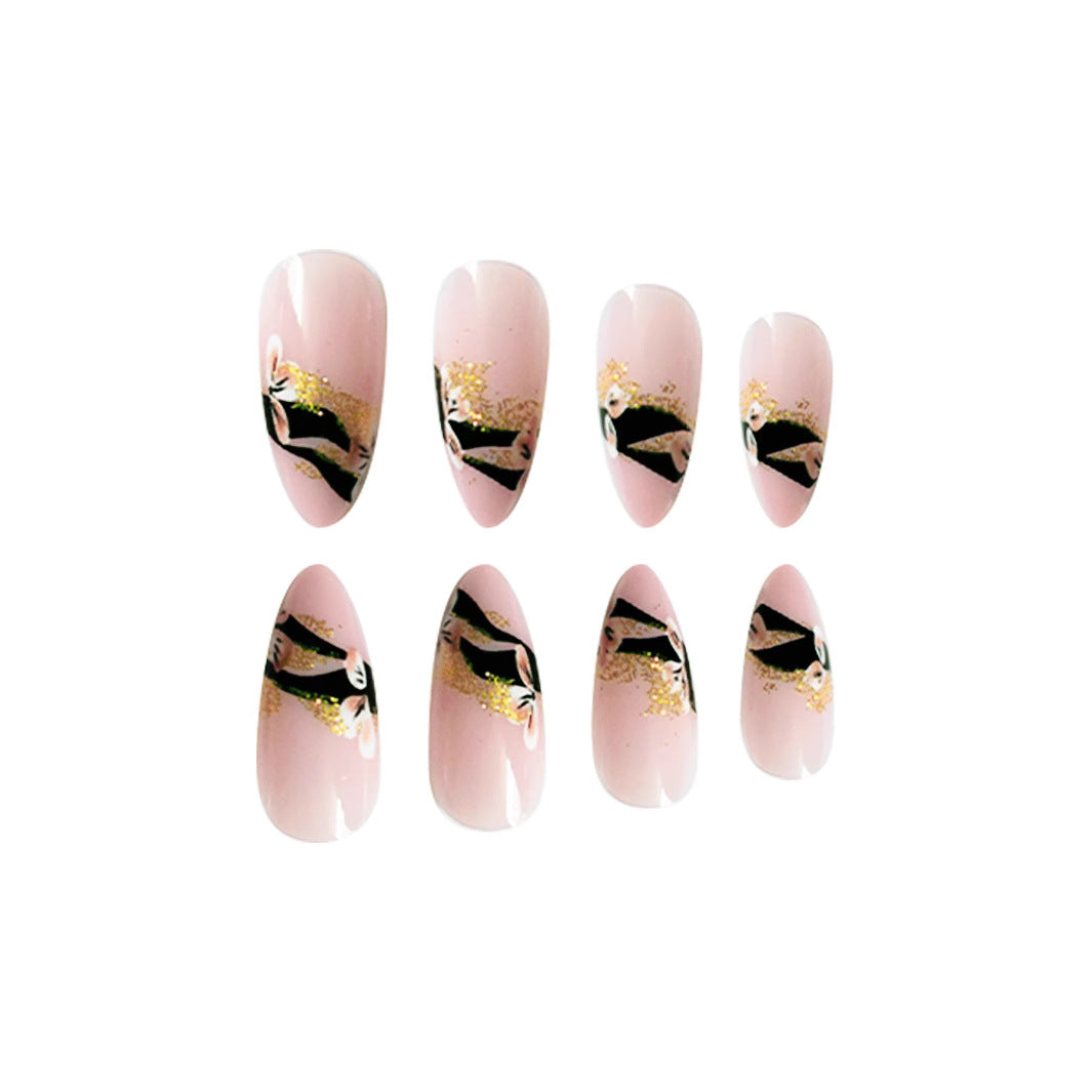 Artistic Floral Gel Press-On Nails Stornfield