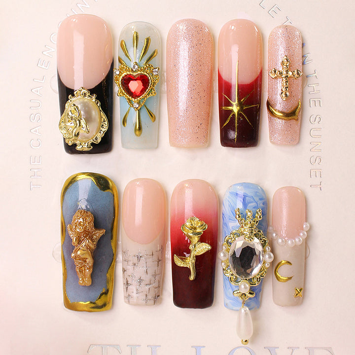 Acrylic nails with luxurious embellishments Stornfield