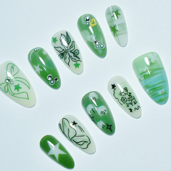 Artistic Botanical Nail Tips Stornfield