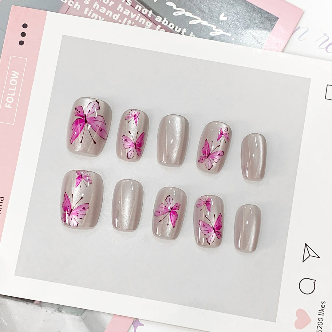 Artistic and elegant artificial nails with butterflies Stornfield