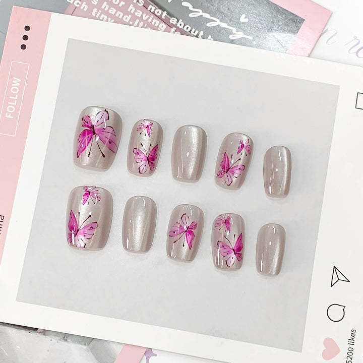 Artistic and elegant artificial nails with butterflies Stornfield