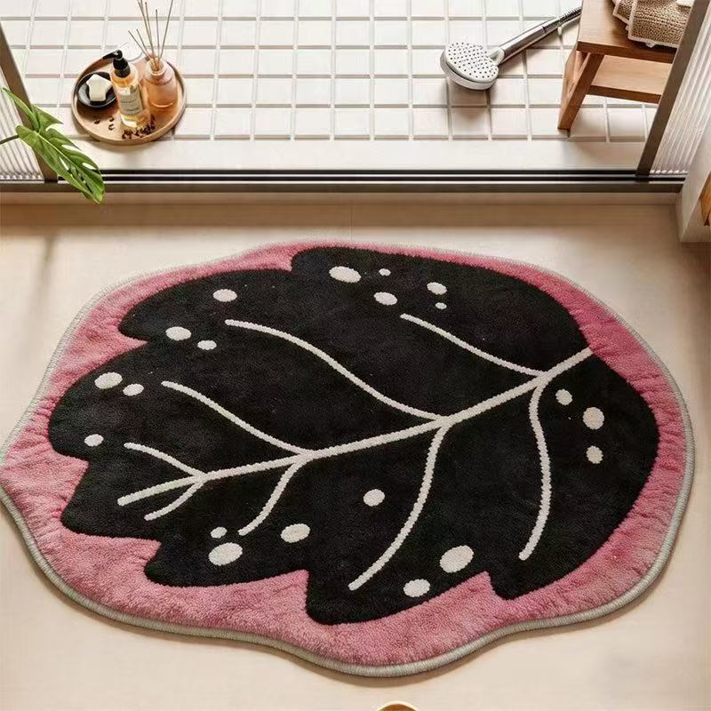 Leaf-Shaped Plush Memory Foam Bath Mat