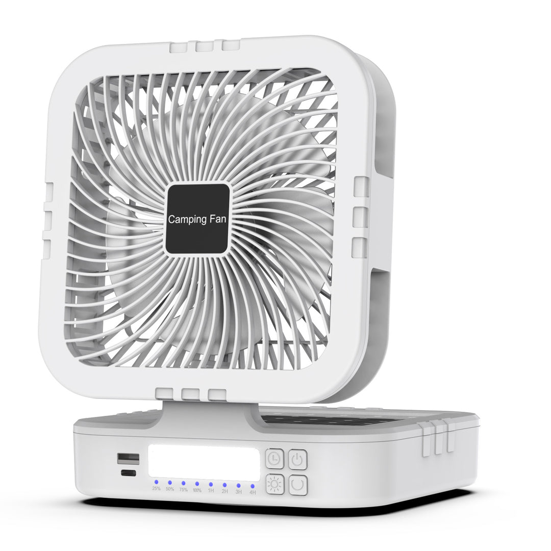 Portable Battery-Operated Camping Fan with LED Light Stornfield