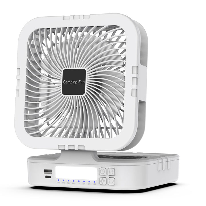 Portable Battery-Operated Camping Fan with LED Light Stornfield