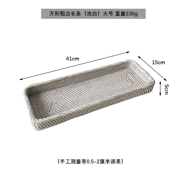 Women rectangular serving platter made of woven natural material Stornfield
