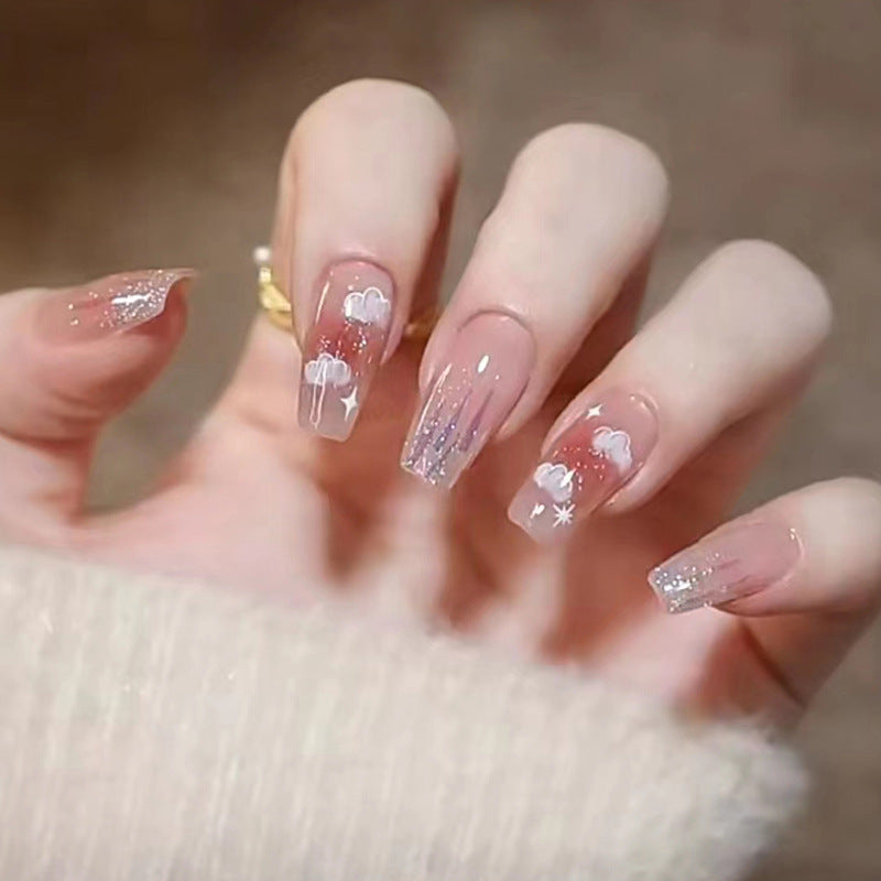 Stylish heart and ombre design artificial nails Stornfield