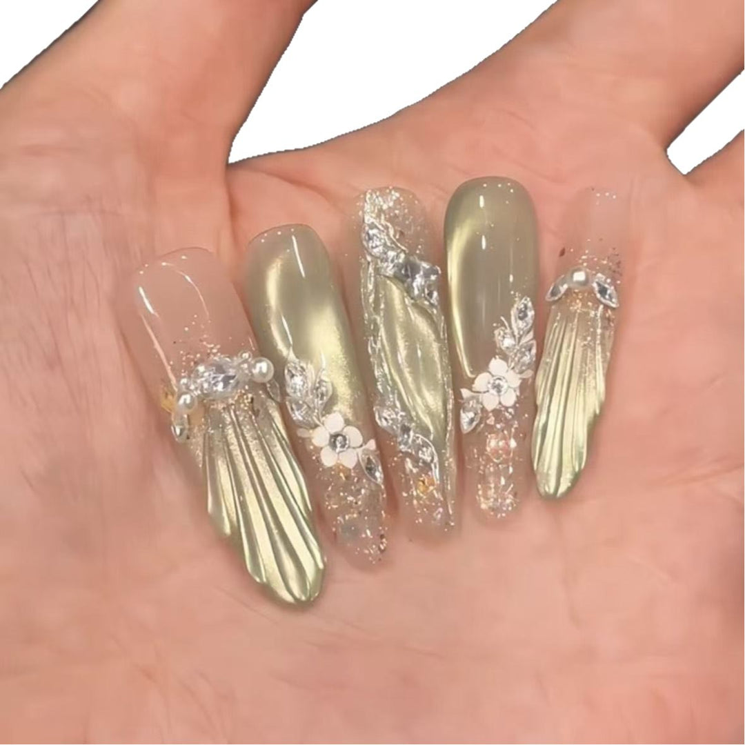 Elaborate Floral Nail Art Extensions