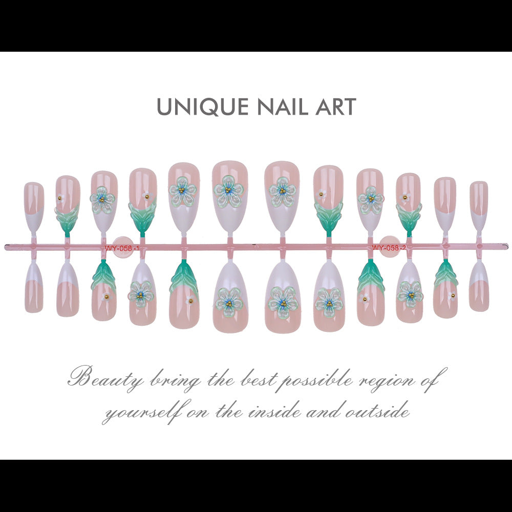 Floral-Embellished Press-On Nail Set Stornfield