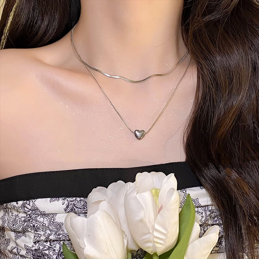 Double Layer Heart Pendant Necklace Stornfield