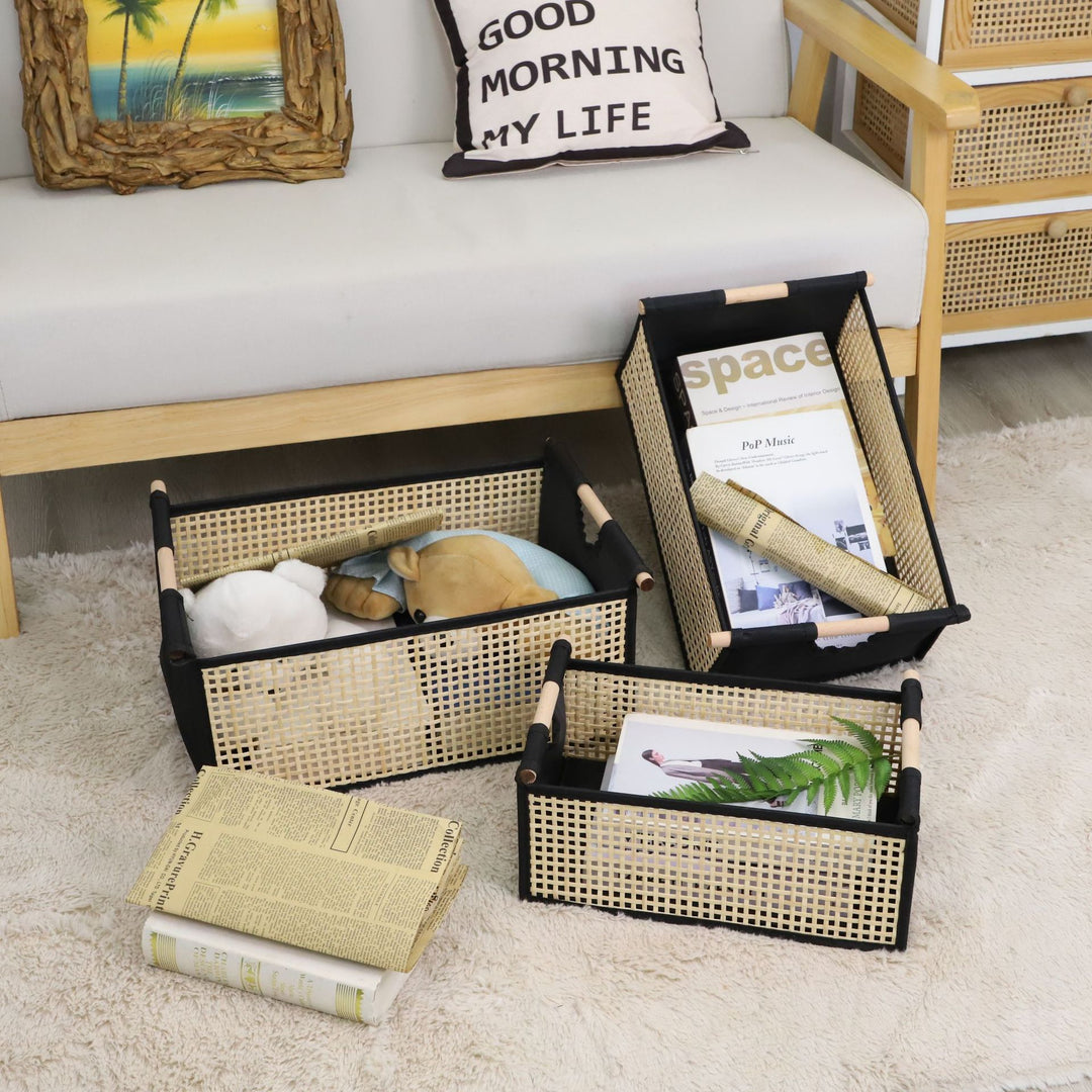 Modern storage container with rattan look Stornfield