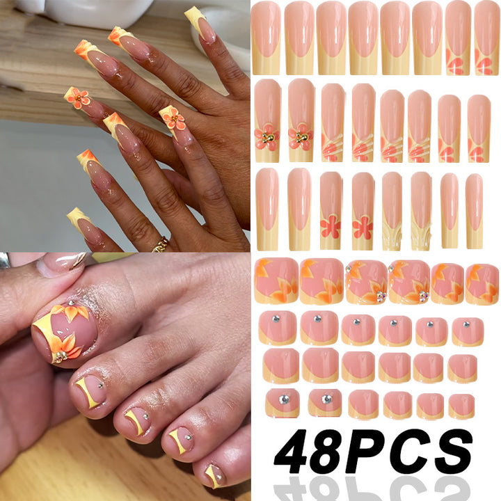 French-Inspired Floral Press-On Nail Set Stornfield