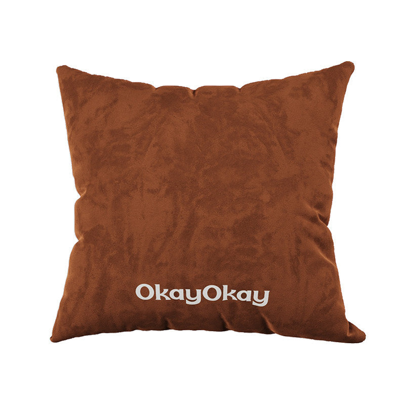 Rectangular Velvet Lumbar Pillow Cover with Hidden Zipper and Embroidered Slogan