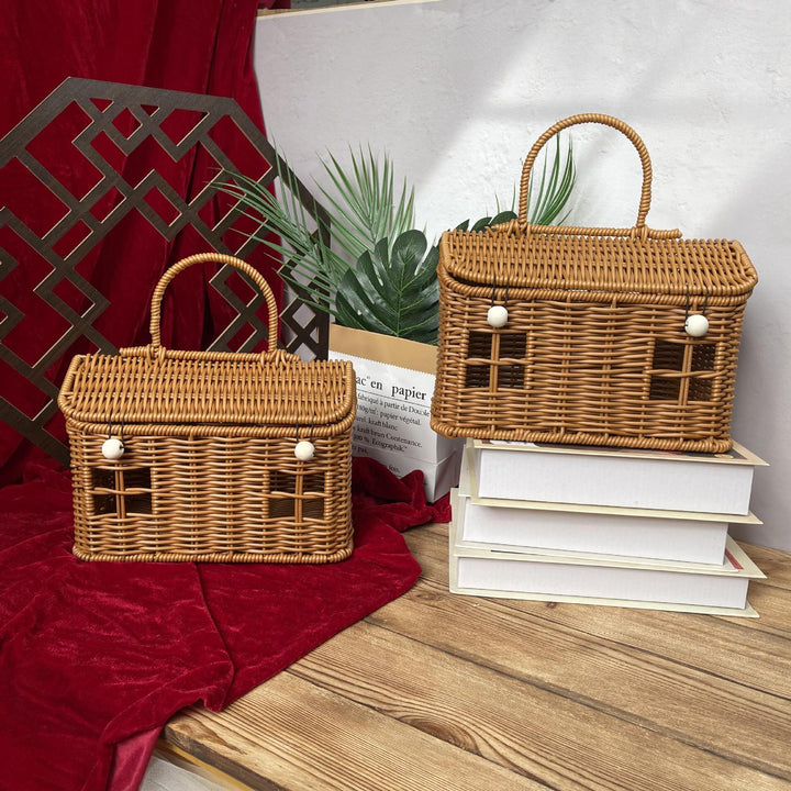 Women's stylish braided basket with rounded roof Stornfield