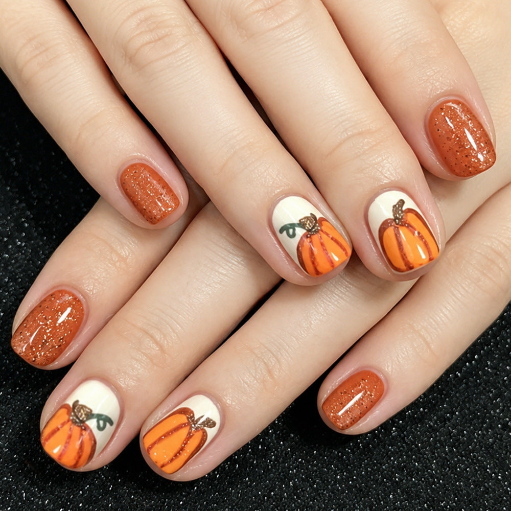 Pumpkin-Themed Nail Art Set Stornfield