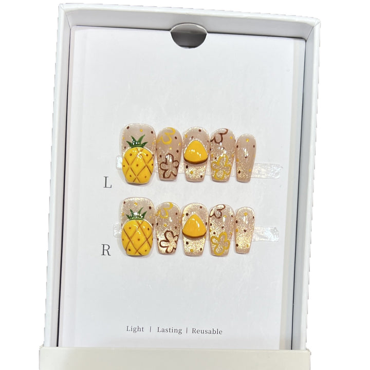 Tropical Fruit-Themed Press-On Nail Set Stornfield