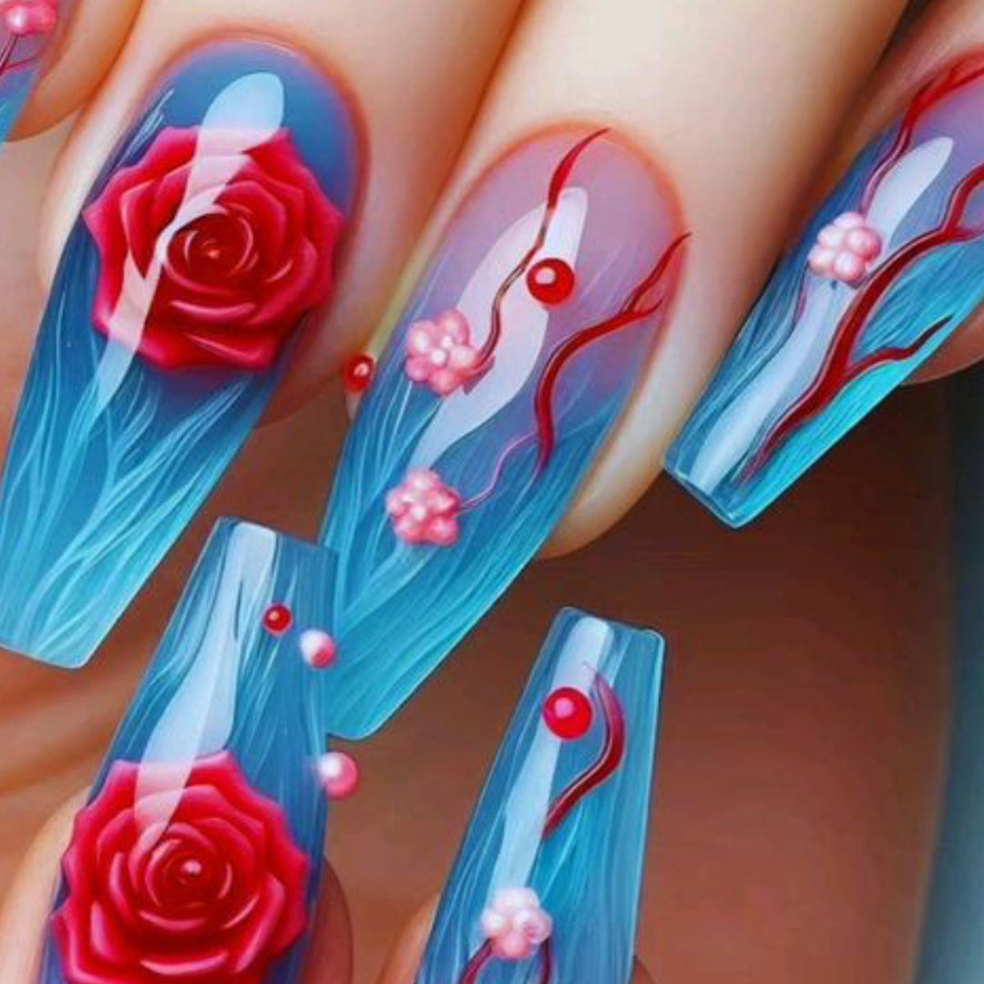 Floral 3D Nail Art Extensions Stornfield