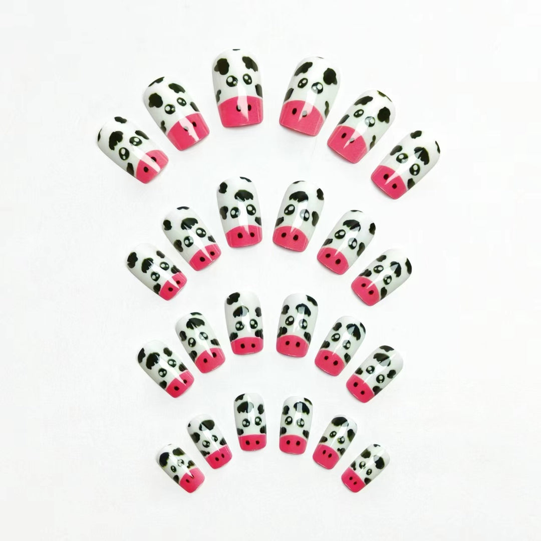 Playful Cow-Themed Nail Art Stornfield