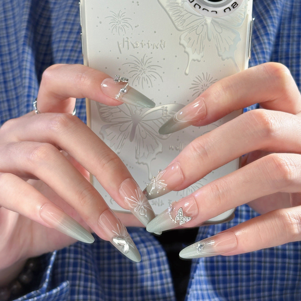 Artistic Floral Press-On Nail Set Stornfield