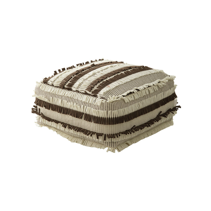 Floor cushion pouf with structured fringe surface Stornfield